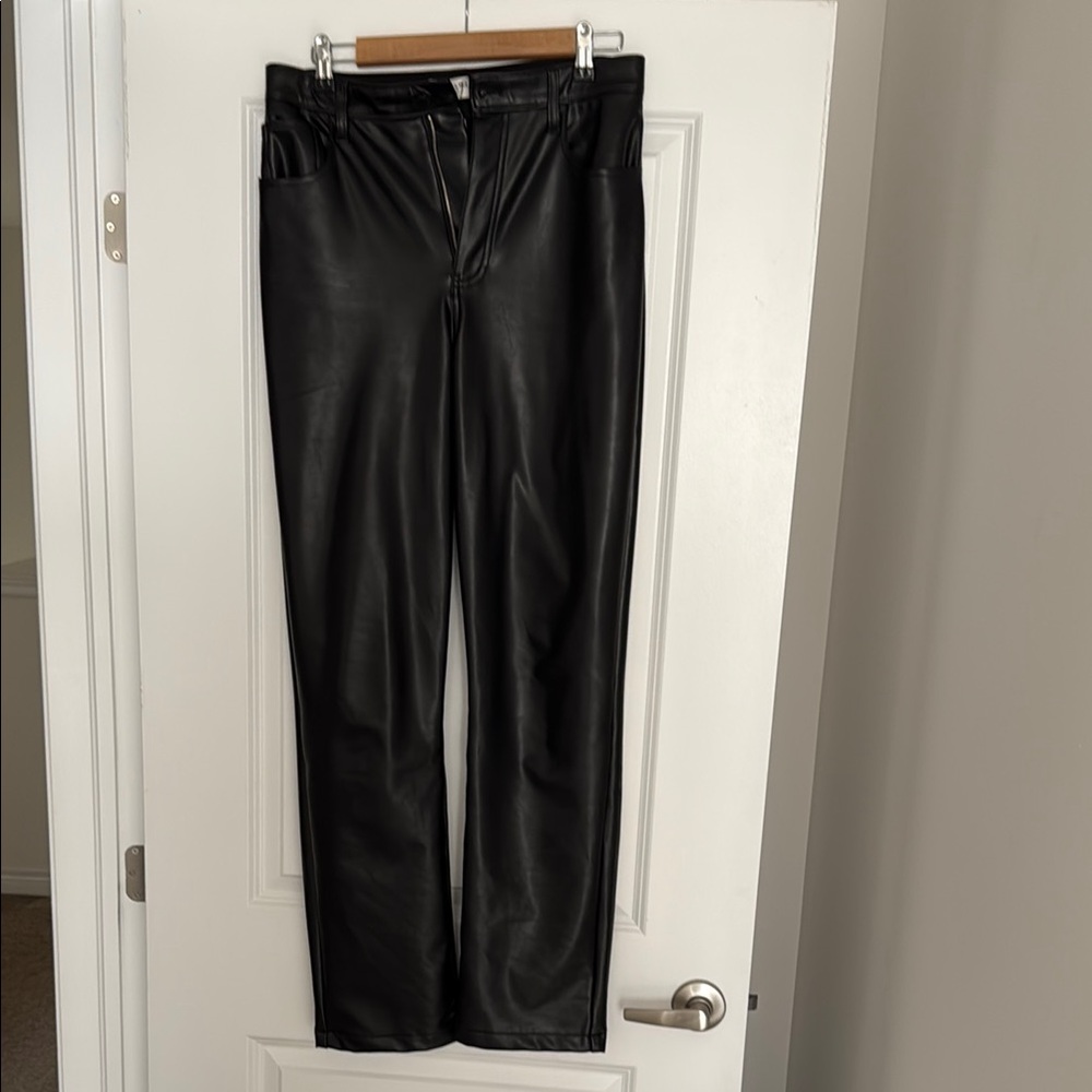 Black Faux Leather Pants